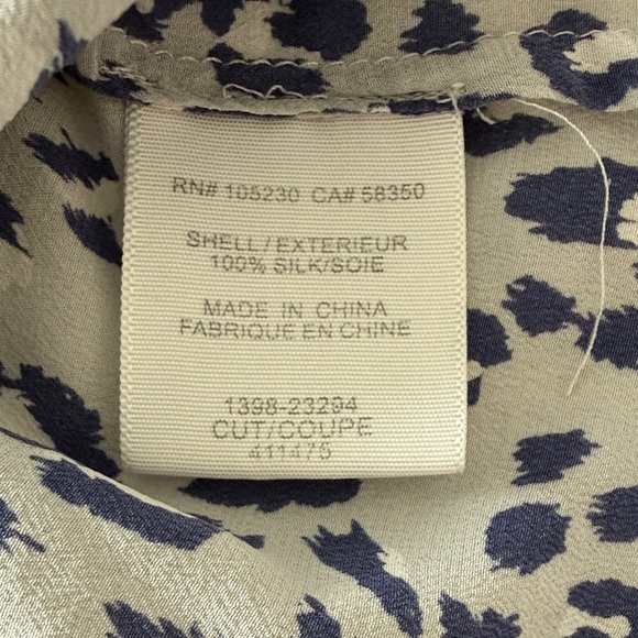 Joie Blue and Gray Silk Short Sleeve Top - Picture 3 of 4